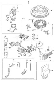 Outboard DF 20A drawing Starting Motor Manual Starter