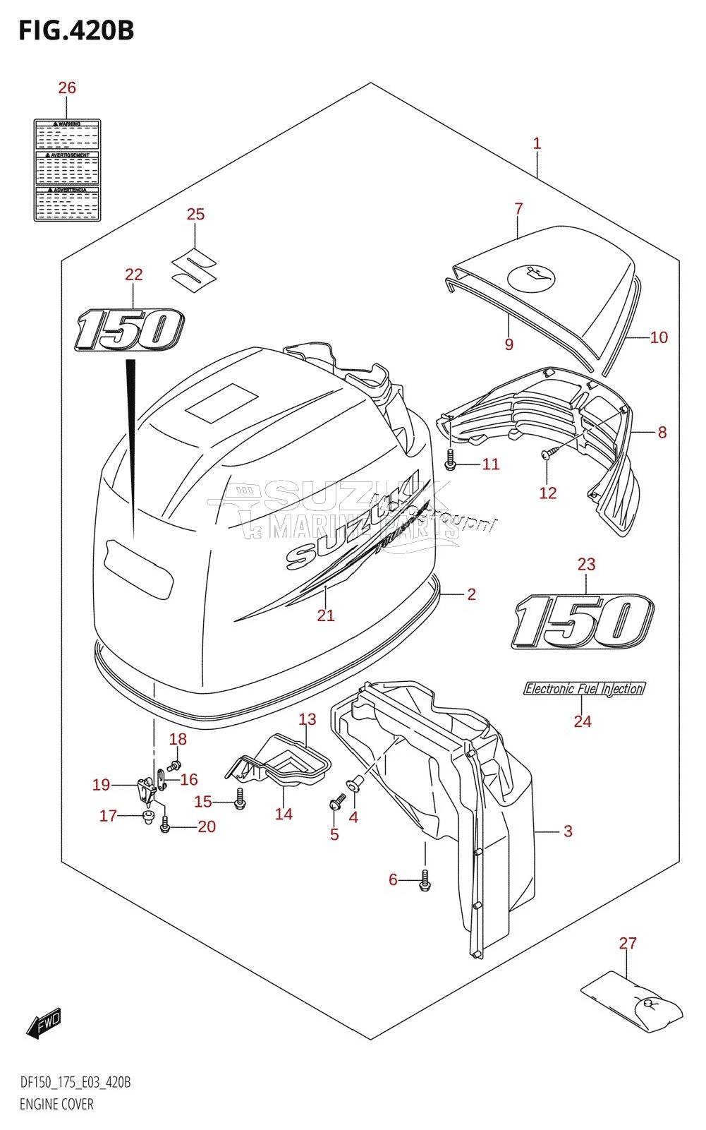 ENGINE COVER (DF150T,DF150Z:(K10,011))