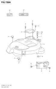 11505F-140001 (2021) 115hp E11 E40-Gen. Export 1-and 2 (DF115BG) DF115BG drawing RING GEAR COVER