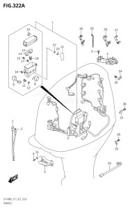 11505Z-140001 (2021) 115hp E11 E40-Gen. Export 1-and 2 (DF115BZG) DF115BZG drawing HARNESS ((DF115BG,DF115BZG):021)