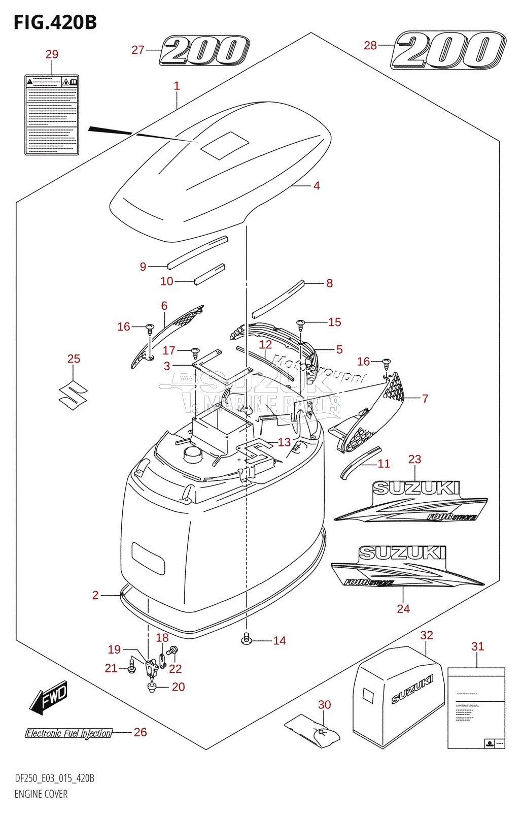 ENGINE COVER (DF200T:E03)