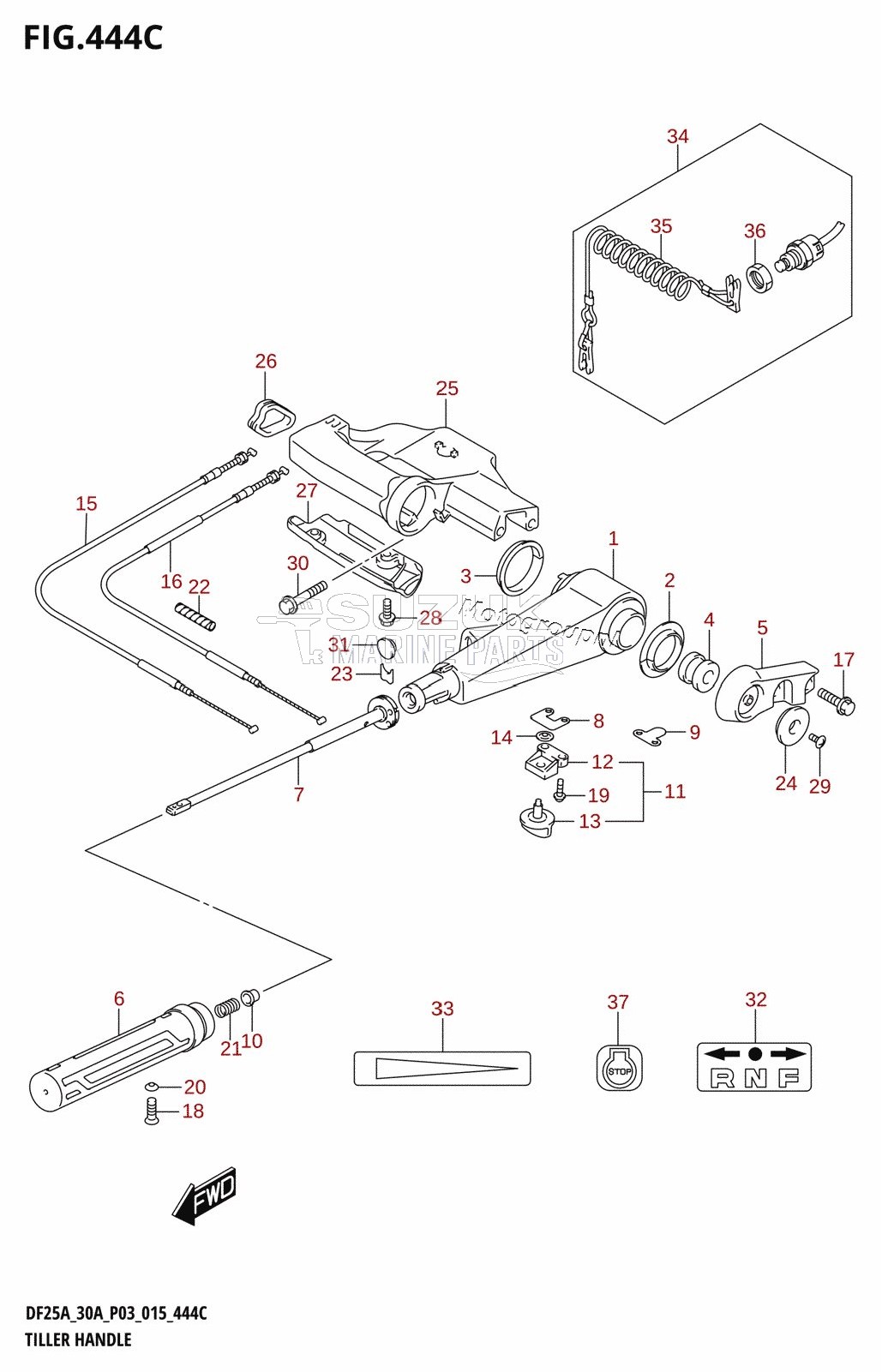 TILLER HANDLE (DF25AQ:P03)