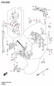 DF350AMD From 35001D-340001 (E11)  2023 drawing HARNESS (023:(DF350AMD,DF300BMD))