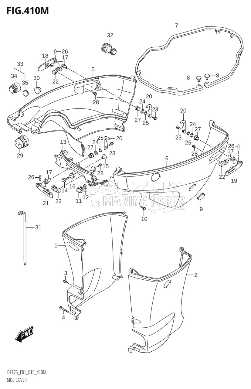 SIDE COVER (DF175TG:E40)