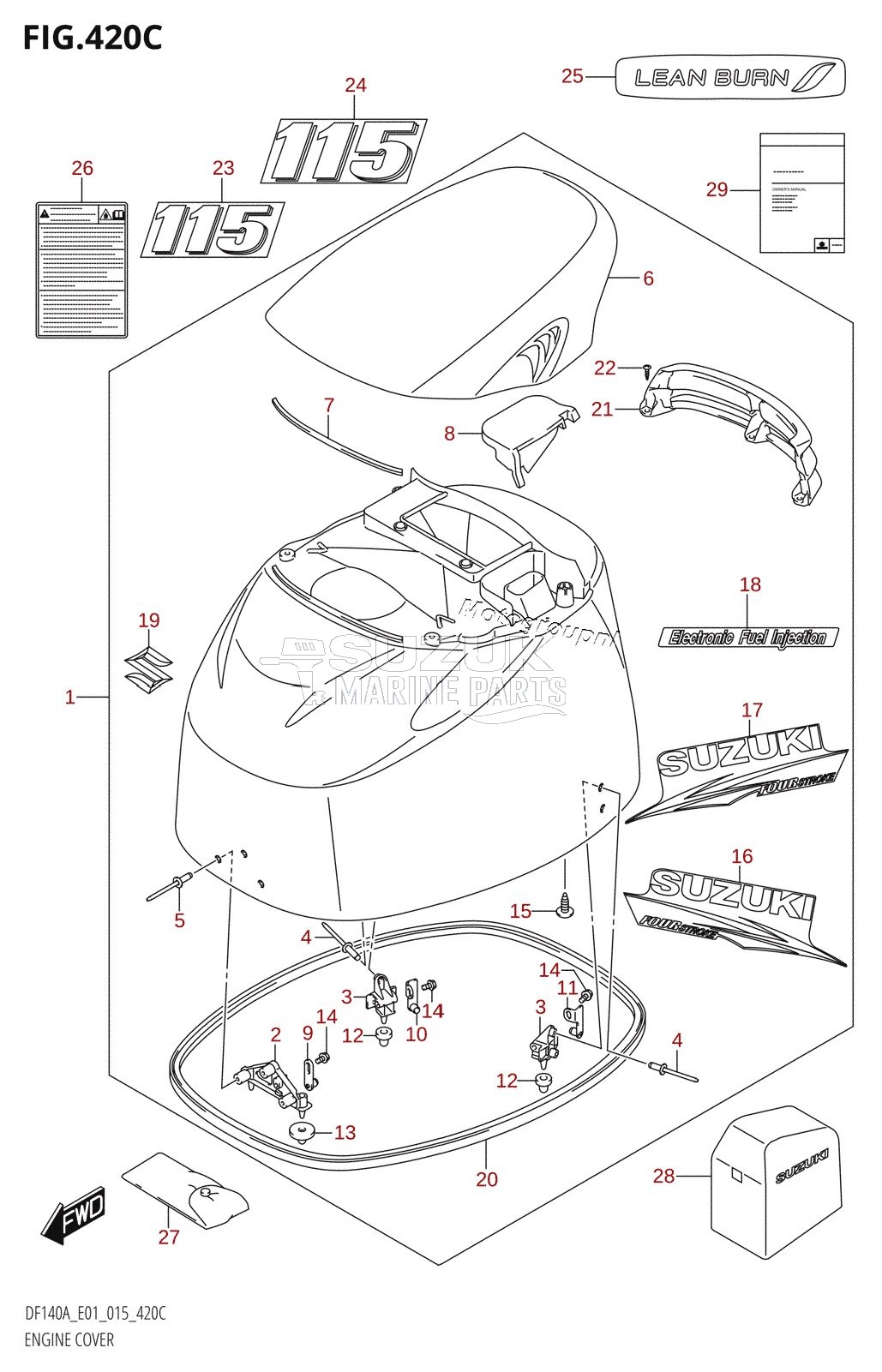 ENGINE COVER (DF115AT:E40)