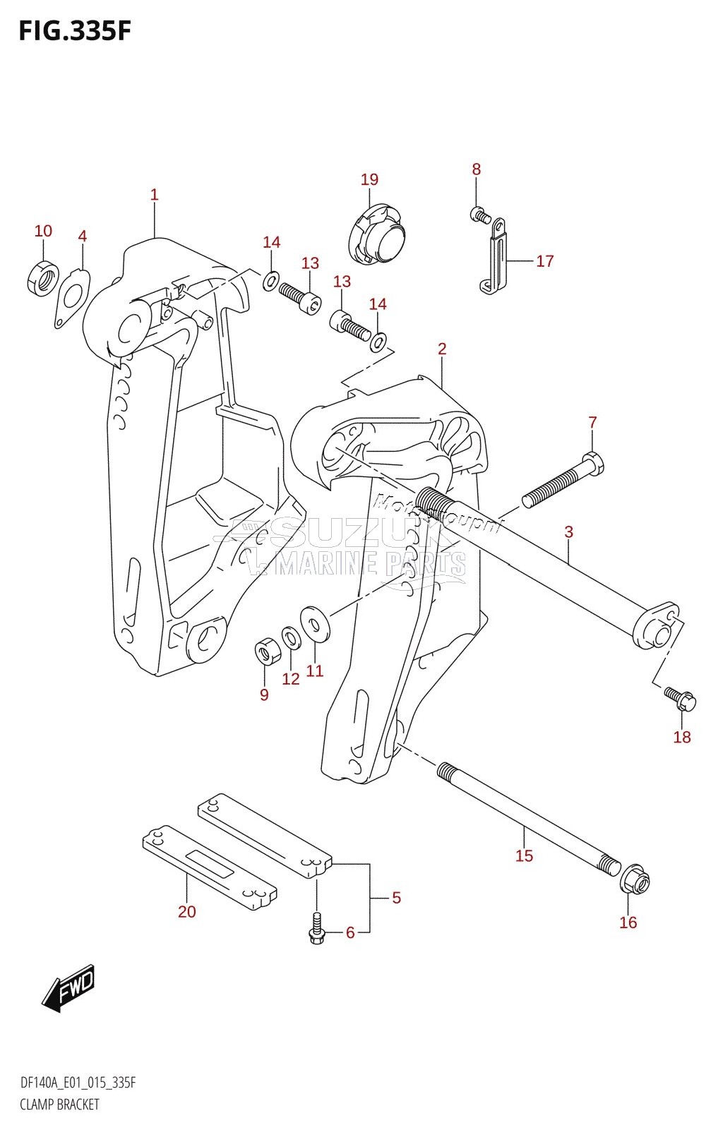 CLAMP BRACKET (DF140AT:E01)