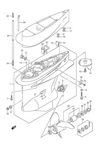 DF 225 drawing Gear Case (C/R)