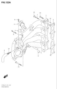 14003F-140001 (2021) 140hp E11 E01-Gen. Export 1-and 2 (DF140AT) DF140A drawing INTAKE MANIFOLD