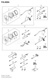 11503F-610001 (2016) 115hp E01 E03 E11 E40-Gen. Export1 and 2 USA (DF115AT) DF115A drawing OPT:MULTI FUNCTION GAUGE