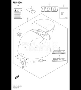 10004F-140001 (2021) 100hp E01 E40-Gen. Export 1 - Costa Rica (DF100BT  DF100BT   DF100BT) DF100B drawing ENGINE COVER (DF100B:020)