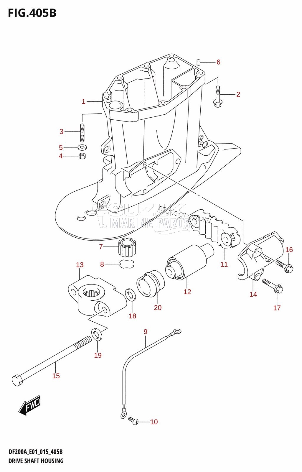 DRIVE SHAFT HOUSING (DF200AT:E40)