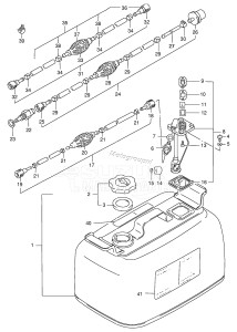 DT115 From 11502-912900 ()  1989 drawing FUEL TANK (DT115:231153~ /​ DT140:231137~)