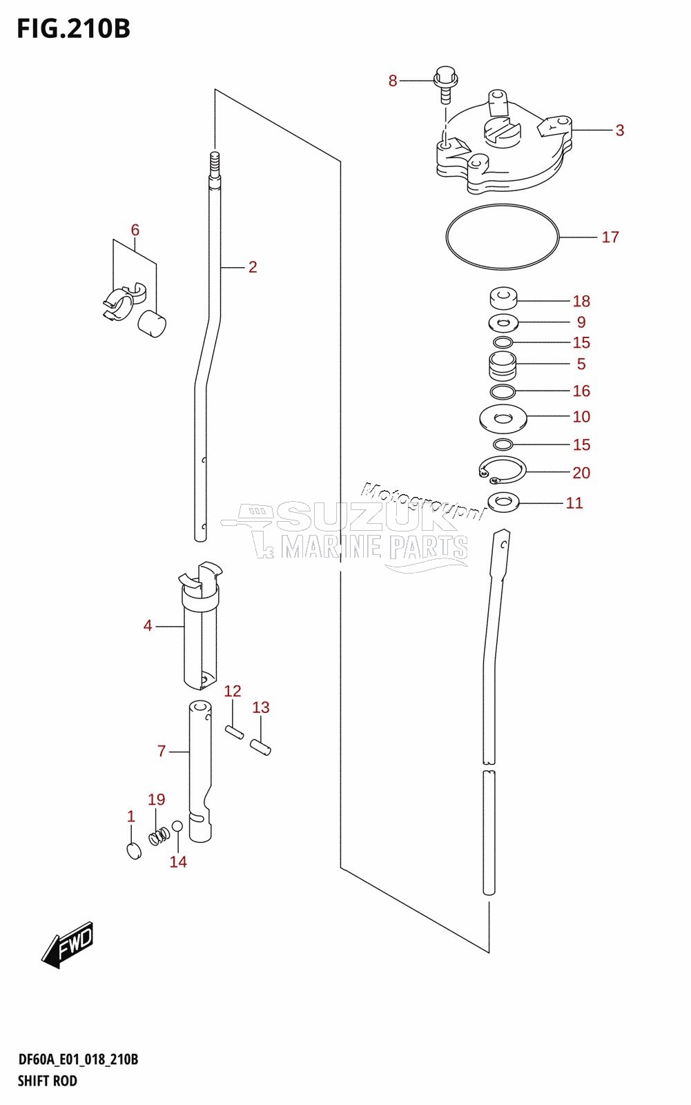 SHIFT ROD (DF60AVT,DF60AVTH)