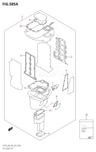 07003F-110001 (2011) 70hp E03-USA (DF70AT) DF70A drawing OPT:GASKET SET