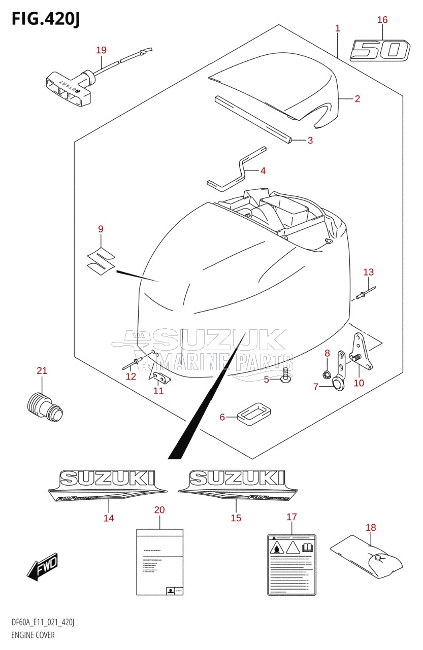 ENGINE COVER (DF50A:E11:021)