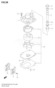 09003F-210001 (2012) 90hp E01 E40-Gen. Export 1 - Costa Rica (DF90A  DF90AT / DF90ATH  DF90ATH) DF90A drawing WATER PUMP (DF90ATH E40)