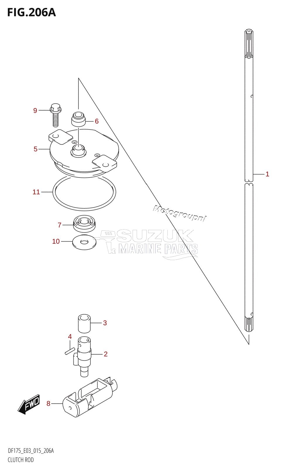 CLUTCH ROD (DF150T:E03)