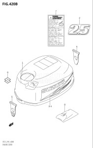 00251F-980001 (2009) 2.5hp P01-Gen. Export 1 (DF2.5K9) DF2.5 drawing ENGINE COVER