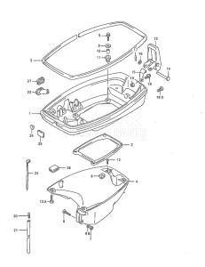 Outboard DT 40 drawing Lower Cover (1997 to 1998)