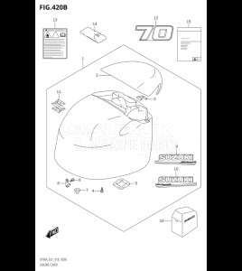 10004F-810001 (2018) 100hp E01 E40-Gen. Export 1 - Costa Rica (DF100BT) DF100B drawing ENGINE COVER (DF70A:E40)