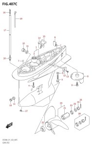 DF200A From 20003F-240001 (E11 E40)  2022 drawing GEAR CASE ((DF200AT,DF175AT,DF150AT,DF150AS):E03:(020,022))