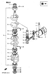 DT75 From 070501-60614 ()  1986 drawing CRANKSHAFT (DT75)