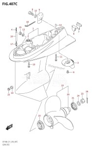 DF100A From 10003F-810001 (E11)  2018 drawing GEAR CASE (DF115AT:E40,DF140AT:E40)