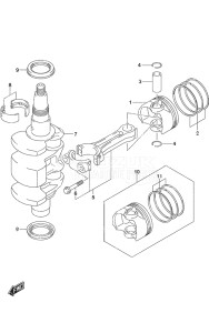 Outboard DF 9.9B drawing Crankshaft