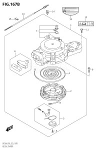 00995F-240001 (2022) 9.9hp E03 P03-USA (DF9.9B  DF9.9B    DF9.9BT  DF9.9BT    DF9.9BTH) DF9.9B drawing RECOIL STARTER (SEE NOTE)