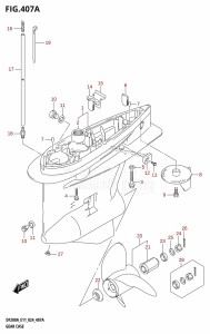 DF150AS From 15003F-440001 (E03 E11 E40)  2024 drawing GEAR CASE (DF200AT:(E11,E40))