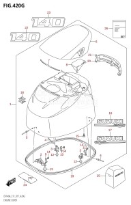 DF115AST From 11504F-710001 (E03)  2017 drawing ENGINE COVER (DF140AT:E40)