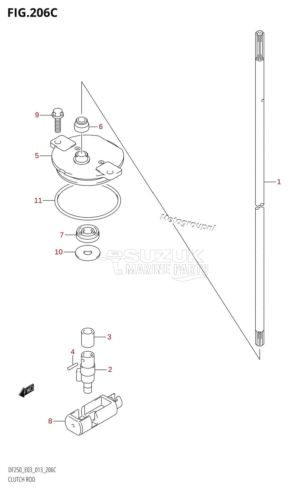 CLUTCH ROD (DF225T:E03)