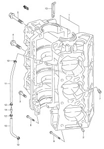 DT225TCL From 22501-251001 ()  2002 drawing CRANKCASE (DT150(S) /​ 200)