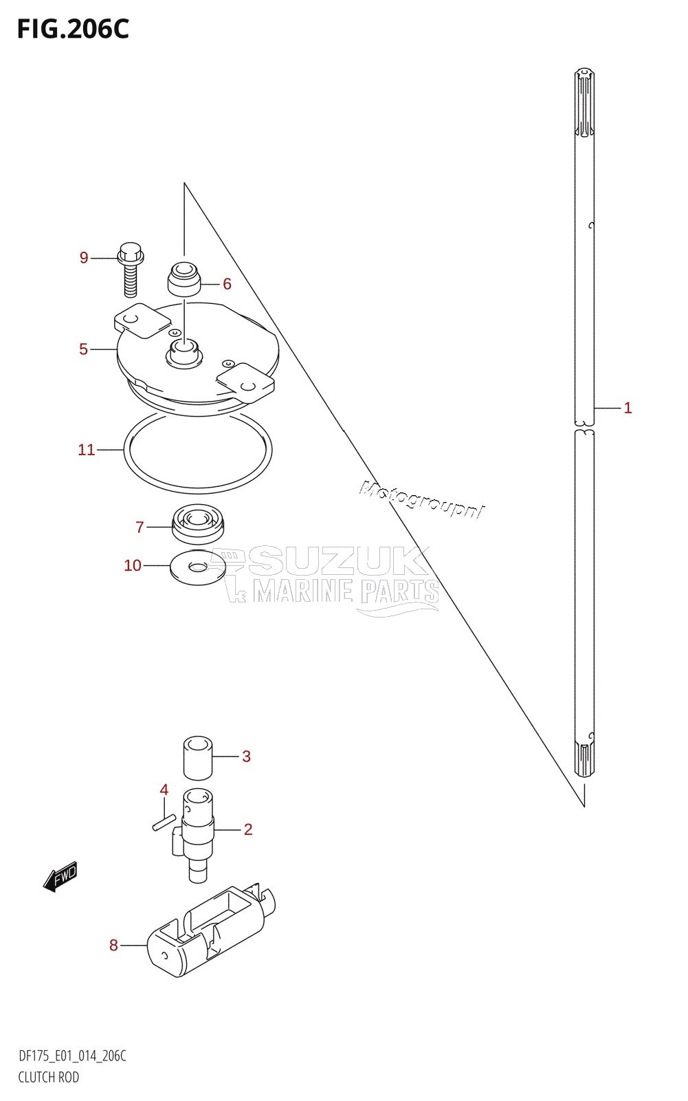 CLUTCH ROD (DF150TG:E01)