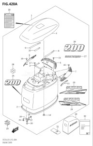 22503Z-510001 (2005) 225hp E01 E40-Gen. Export 1 - Costa Rica (DF225Z) DF225Z drawing ENGINE COVER ((DF200T,DF200Z):E01)