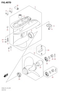 06002F-910001 (2019) 60hp E01-Gen. Export 1 (DF60AQH  DF60AT  DF60ATH) DF60A drawing GEAR CASE (DF60A:E40)