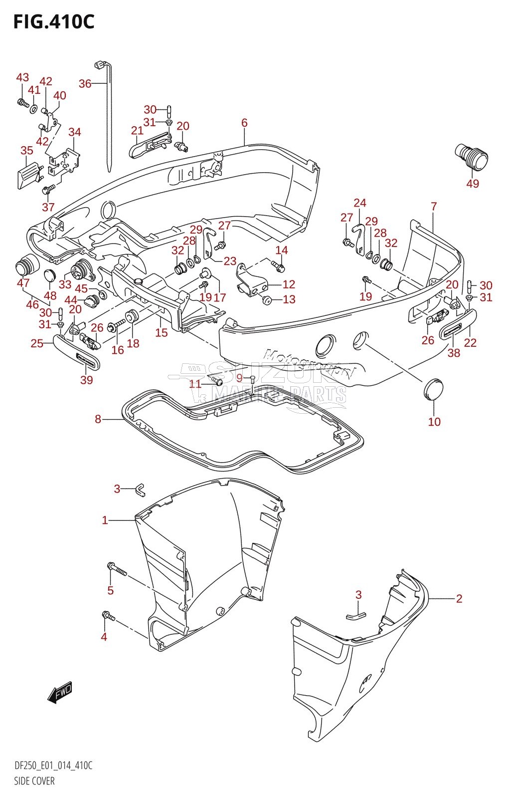 SIDE COVER (DF200T:E40)