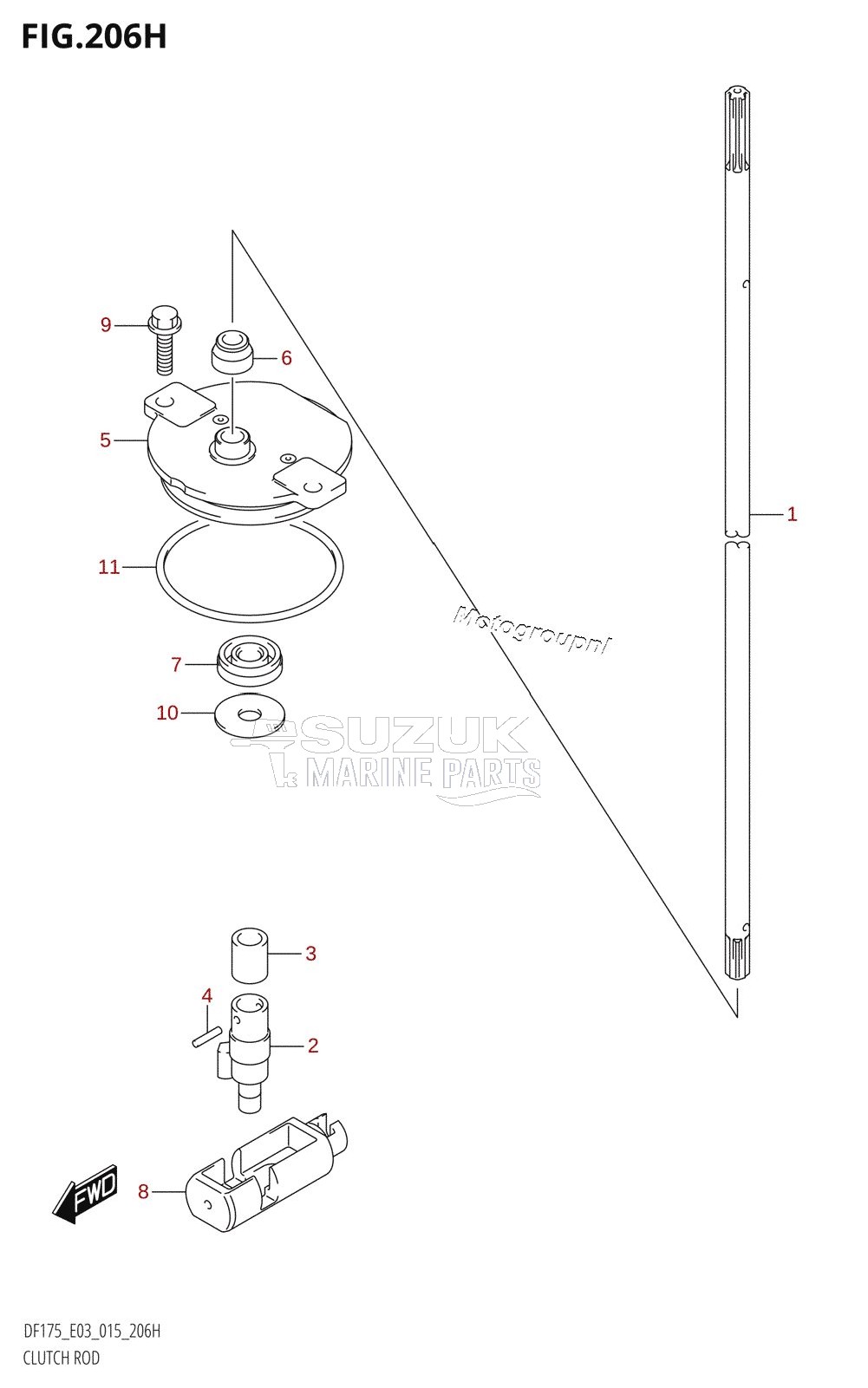 CLUTCH ROD (DF175ZG:E03)