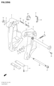 10003F-410001 (2014) 100hp E01 E40-Gen. Export 1 - Costa Rica (DF100AT  DF100BT) DF100A drawing CLAMP BRACKET (DF140AT:E01)