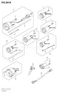 22503Z-140001 (2021) 225hp E11 E40-Gen. Export 1-and 2 (DF225Z) DF225Z drawing OPT:METER