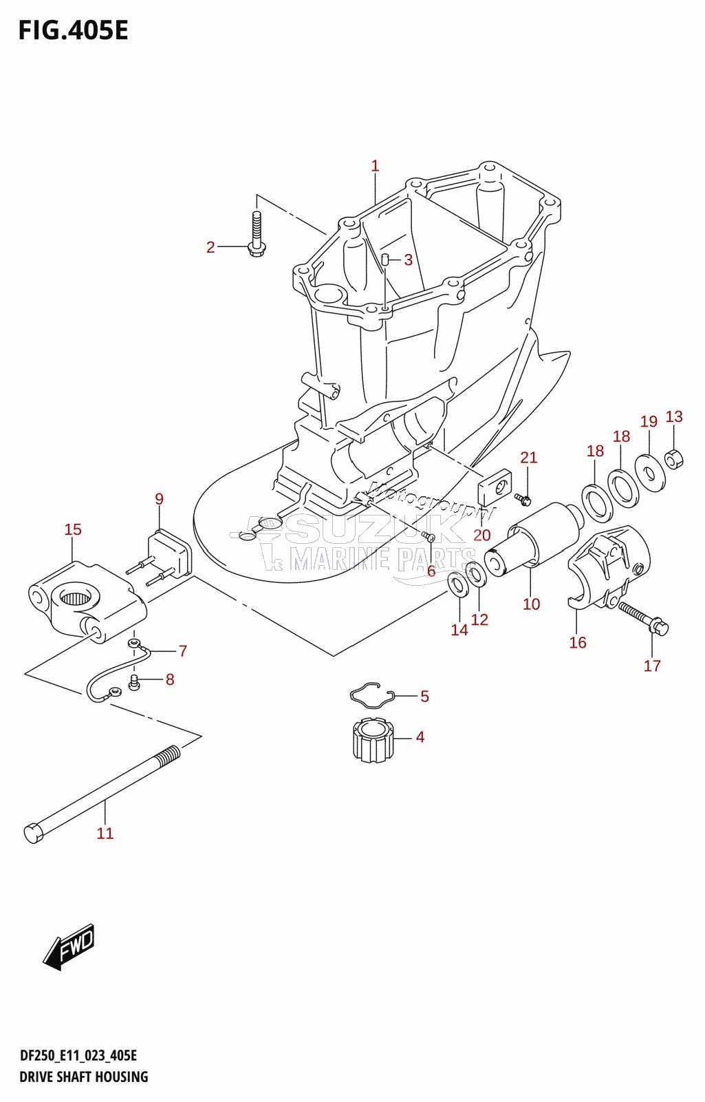 DRIVE SHAFT HOUSING (DF250ST:X-TRANSOM)