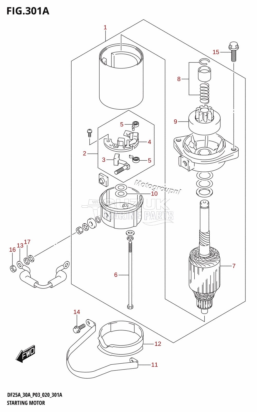 STARTING MOTOR (DF25A,DF25ATH,DF30ATH)