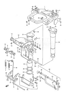 Outboard DT 40 drawing Swivel Bracket (1986 to 1992)