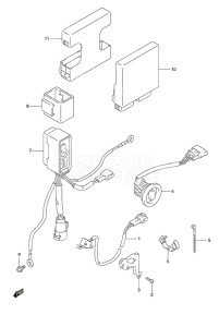 Outboard DF 50A drawing PTT Switch/Engine Control Unit