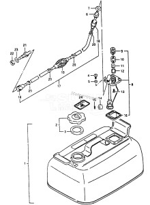 DT40 From 4002-705609 ()  1987 drawing FUEL TANK (GASOLINE /​ MODEL:88,89)