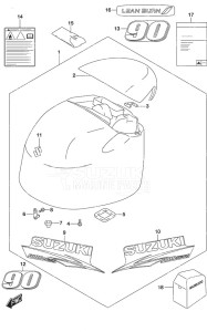 DF 90A drawing Engine Cover