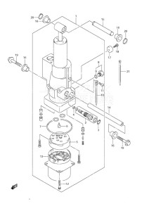 DF 9.9 drawing Trim Cylinder - Power Tilt/Tiller Handle