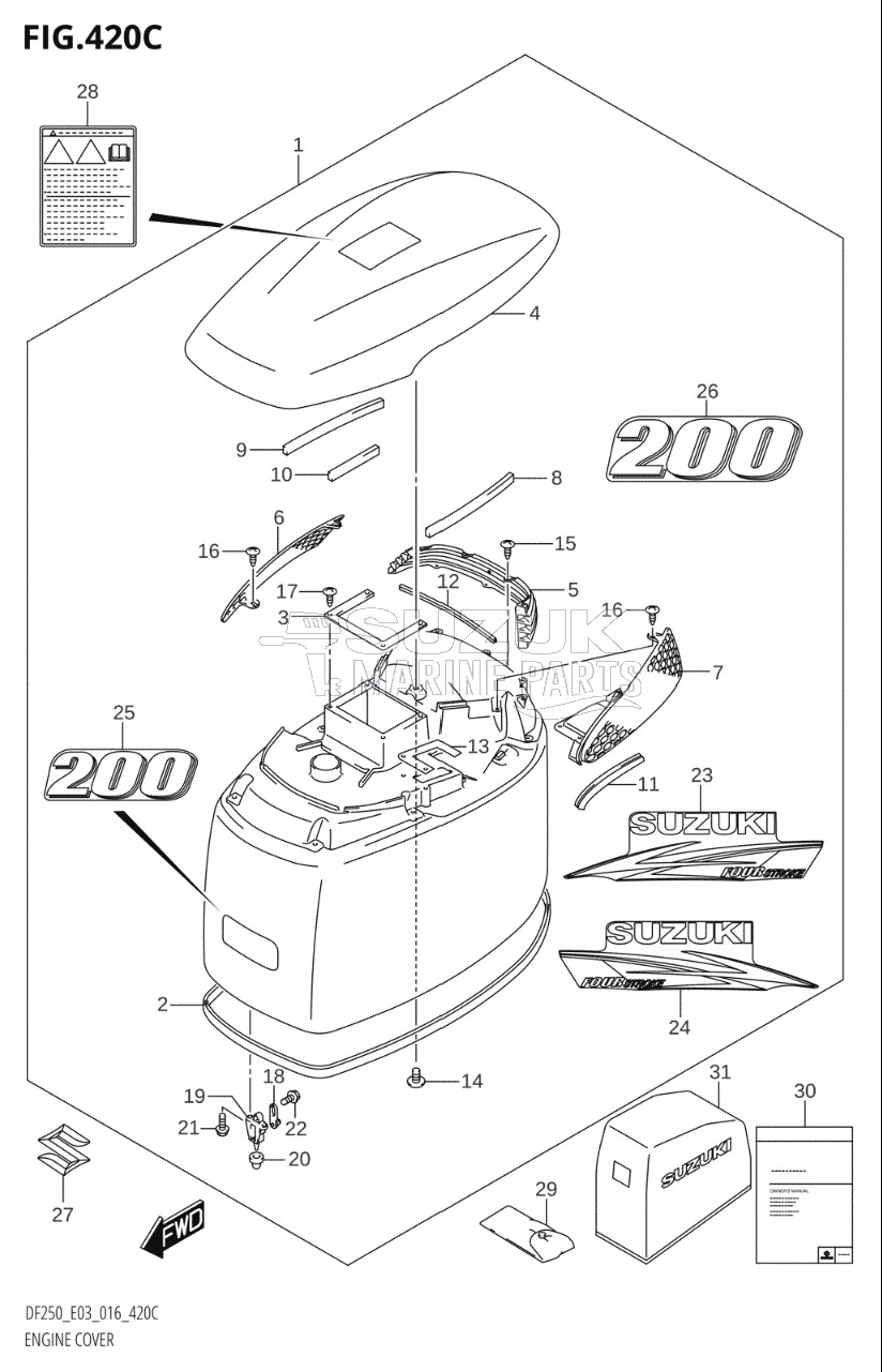 ENGINE COVER (DF200Z:E03)