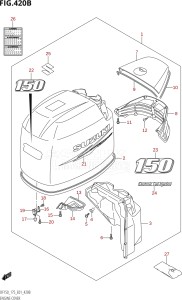 17502Z-110001 (2011) 175hp E01-Gen. Export 1 (DF175Z) DF175Z drawing ENGINE COVER ((DF150T,DF150WT,DF150Z):(K10,011))