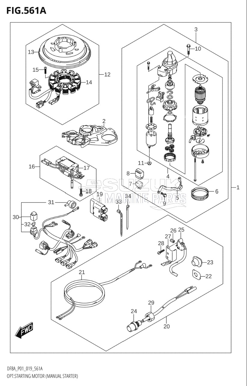 OPT:STARTING MOTOR (MANUAL STARTER) (DF8A,DF9.9A)